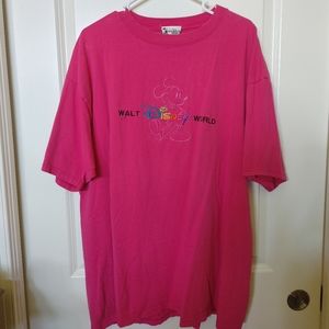 WALT DISNEY WORLD pink t shirt sz large